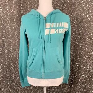 Vintage Y2K Hollister Blue Full Zip Hoodie Sweatshirt Preppy Size Small‎